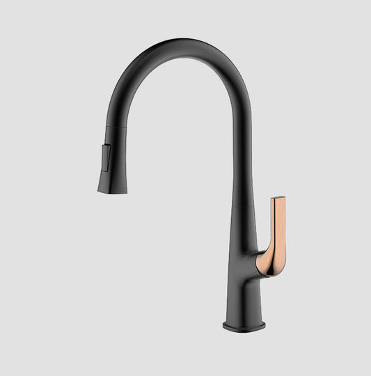Kitchen Brass Single Handle Faucet - Matte Black