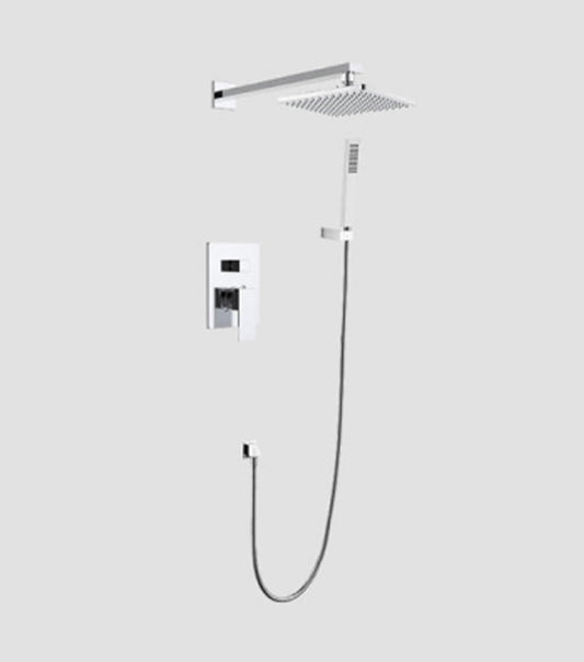 【New】Matte Black Square Thermostatic Shower Systems Set